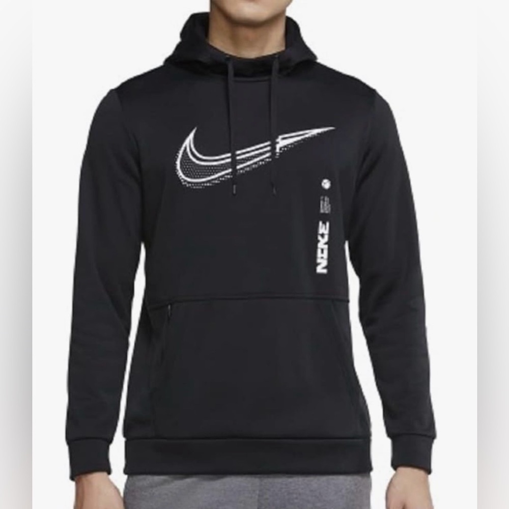Nike Therma-Fit Graphic Logo Training Hoodie Sweatshirt Men’s Size Large Black